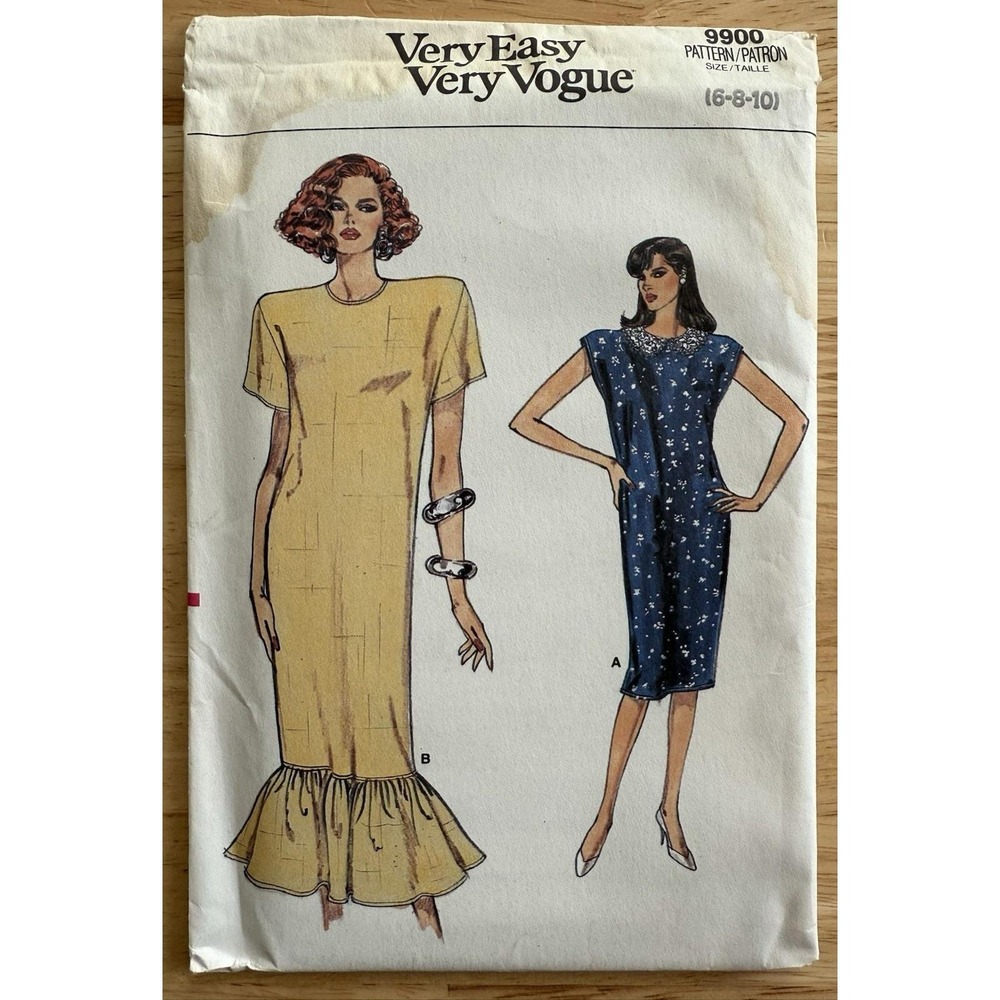 Very Easy Very Vogue Pattern 9900 Misses' Dress Size 6 8 10 Uncut FF